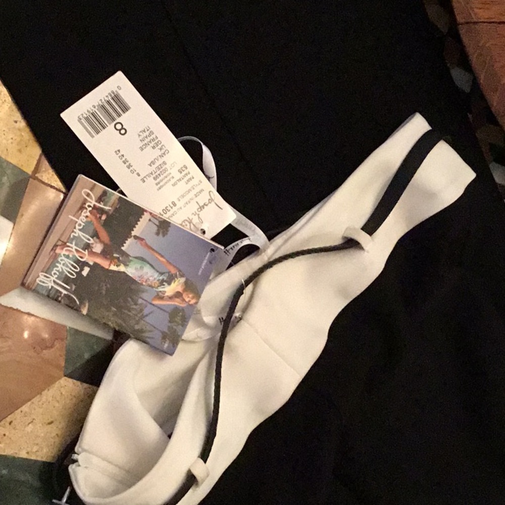 Designer NWT elegant black & white slacks w/belt